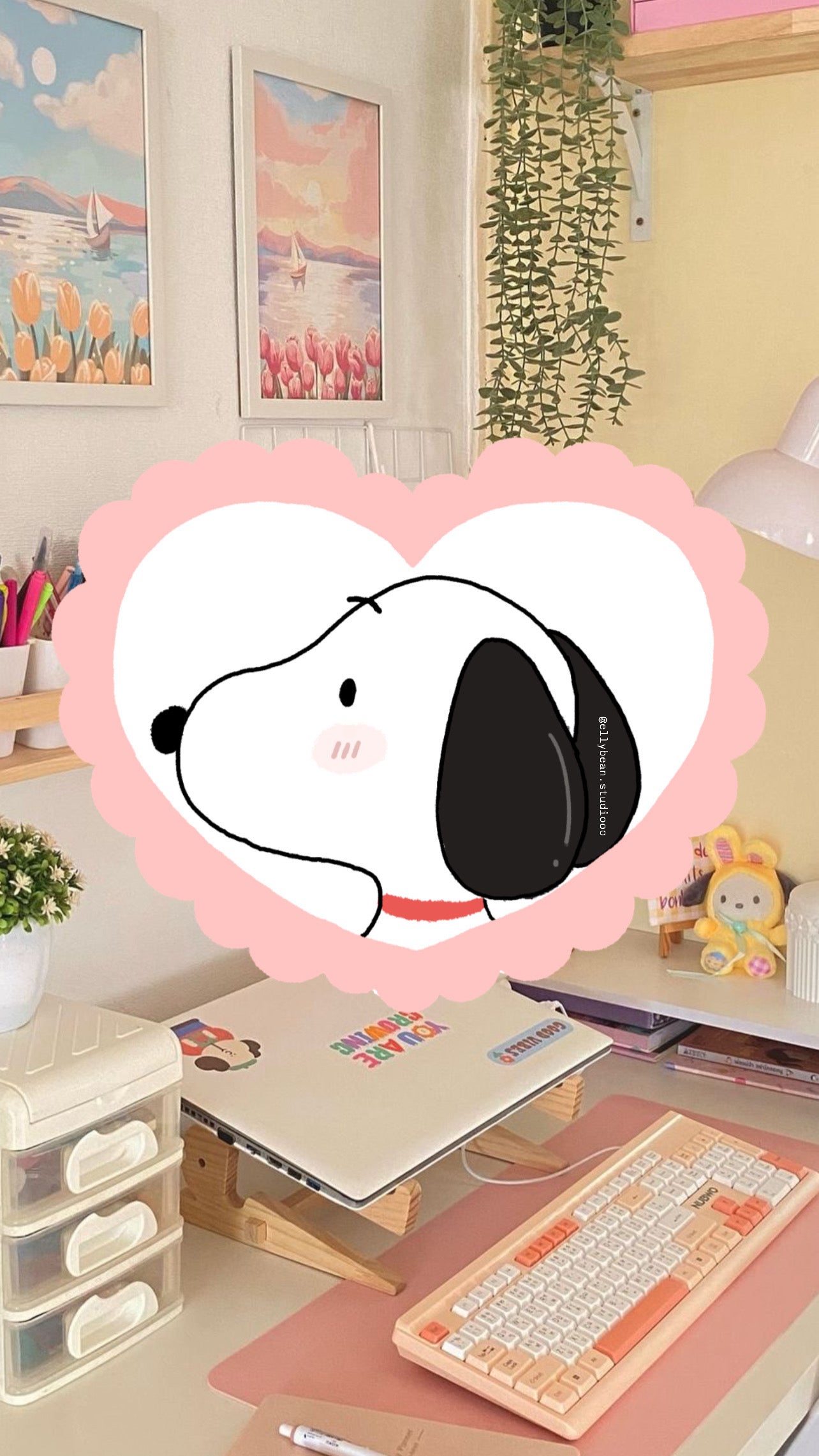 Snoopy Heart Sticker